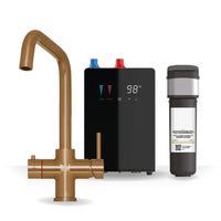Brewmaster 4 in 1 Boiling Water and Filtered Water Tap Square Brushed Copper