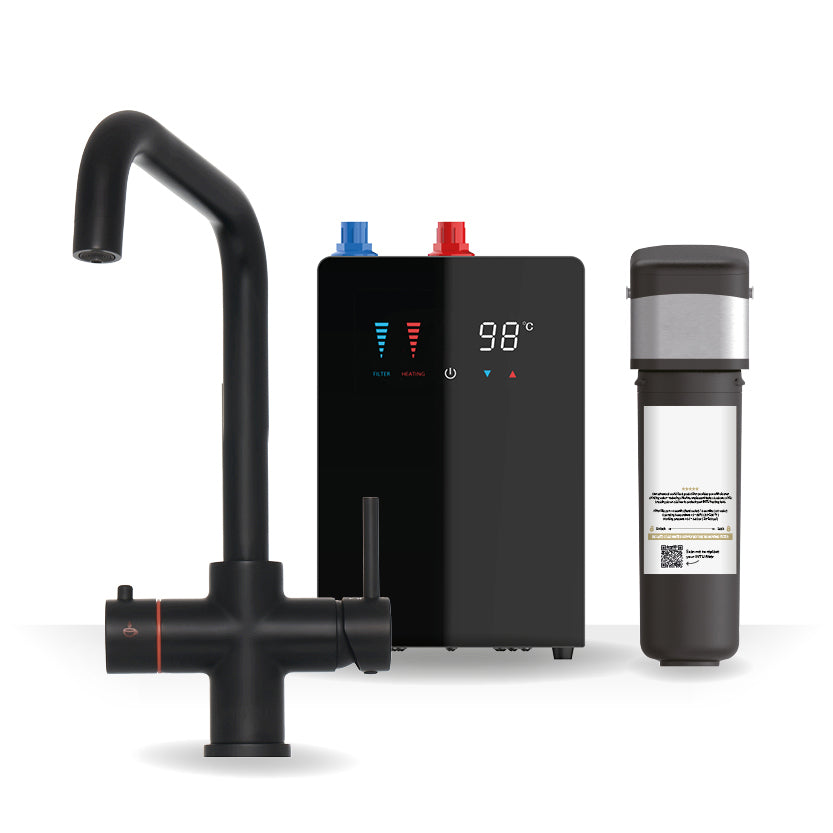 Brewmaster 4 in 1 Boiling Water and Filtered Water Tap Square Brushed Copper