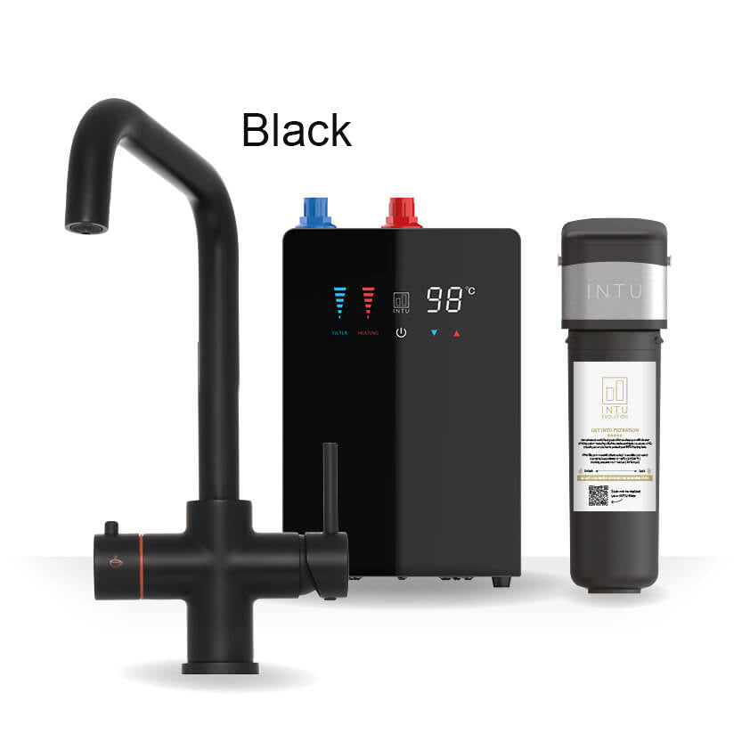4 in 1 Boiling Water and Filtered Water Tap Square Matt Black