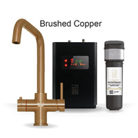 4 in 1 Boiling Water and Filtered Water Tap Square Brushed Gold