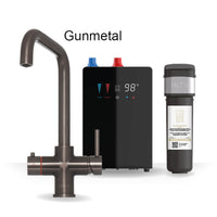 4 in 1 Boiling Water and Filtered Water Tap Square Gunmetal