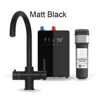 4 in 1 Boiling Water and Filtered Water Tap Swan Matt Black