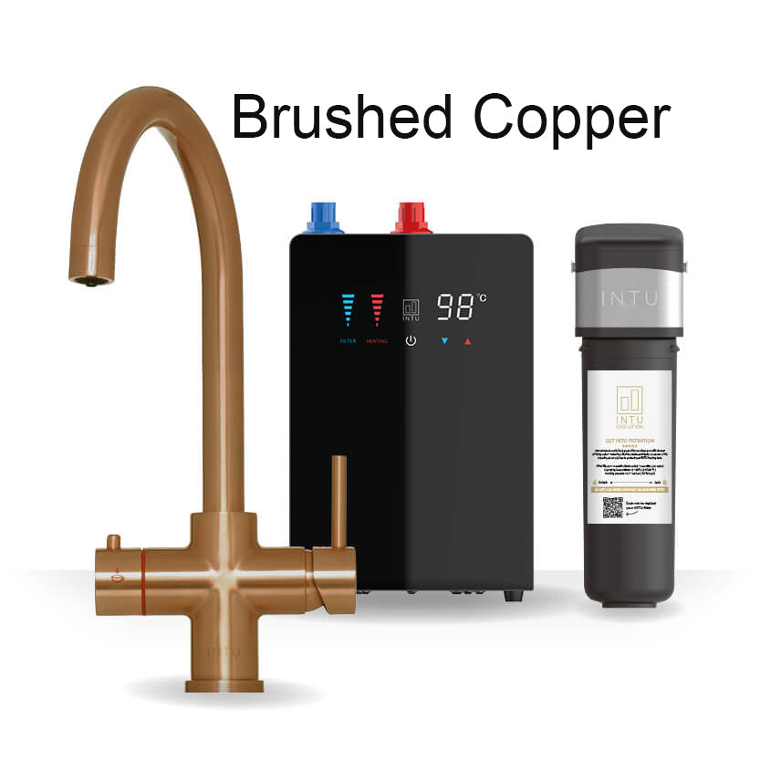 4 in 1 Boiling Water and Filtered Water Tap Swan Brushed Gold
