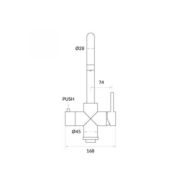 4 in 1 Boiling Water and Filtered Water Tap Swan Brushed Copper