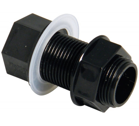 Overflow Straight Tank Connector Black