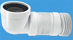 97-107mm Inlet X 4"/110mm Outlet 90° Flexible WC Connector (Long Length) WC-CON8F 7726