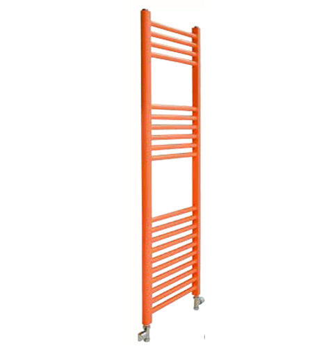 Orange Coloured FLAT Heated Towel Rail