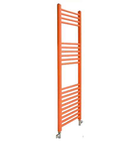 Orange Coloured CURVED Heated Towel Rail