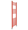 Red Coloured FLAT Heated Towel Rail